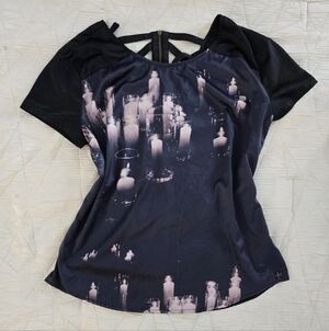 Vintage Gentle Fawn Candle Print Top – Gothic/Romantic